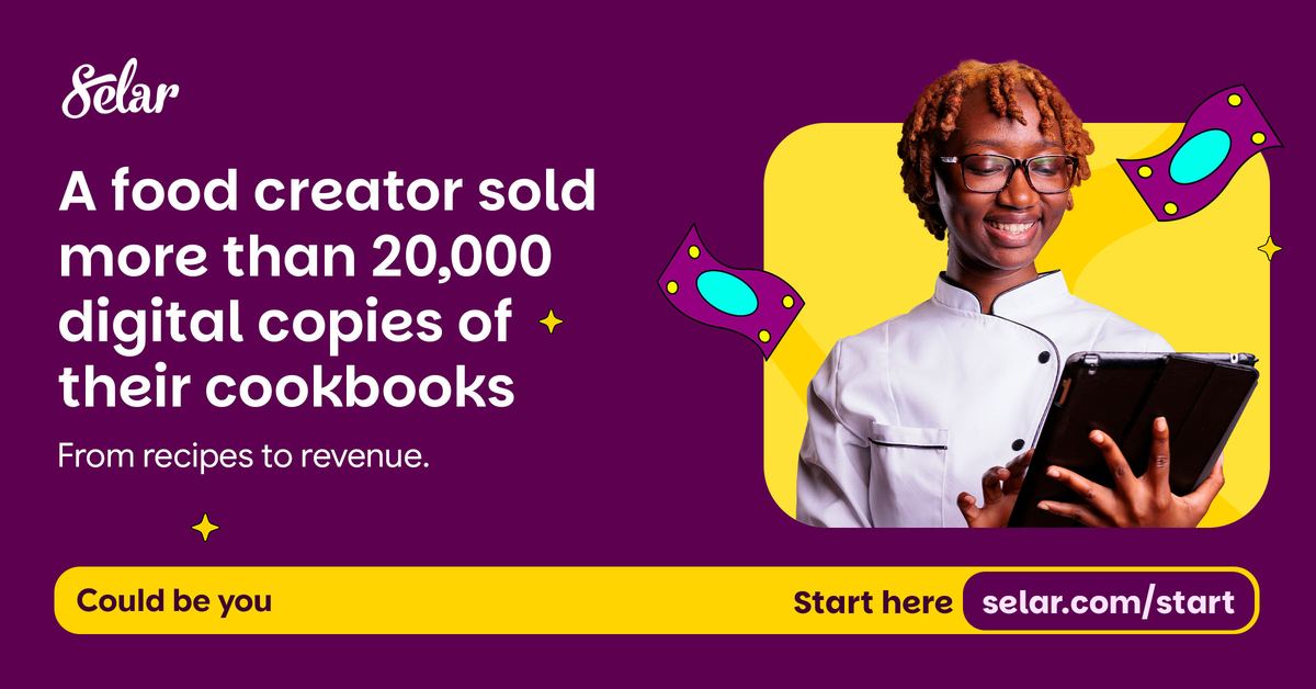 Could Be You creative: a food creator sold more than 20,000 digital copies of their cookbooks